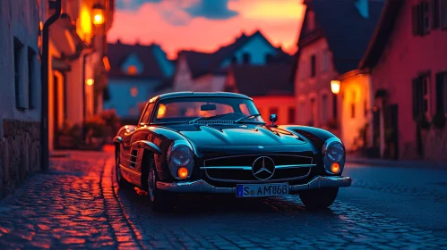 Vintage Car on Evening Street