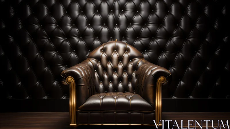 Luxurious Leather Chair in Neo-Classicist Setting AI Image