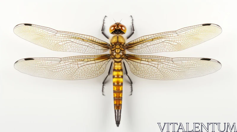 Minimalistic 3D Illustration of a Symmetrical Dragonfly AI Image