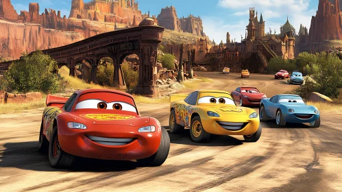 Friendly Competition Among Animated Cars