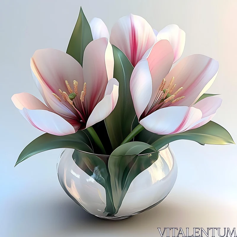 Beautiful Lily Arrangement AI Image