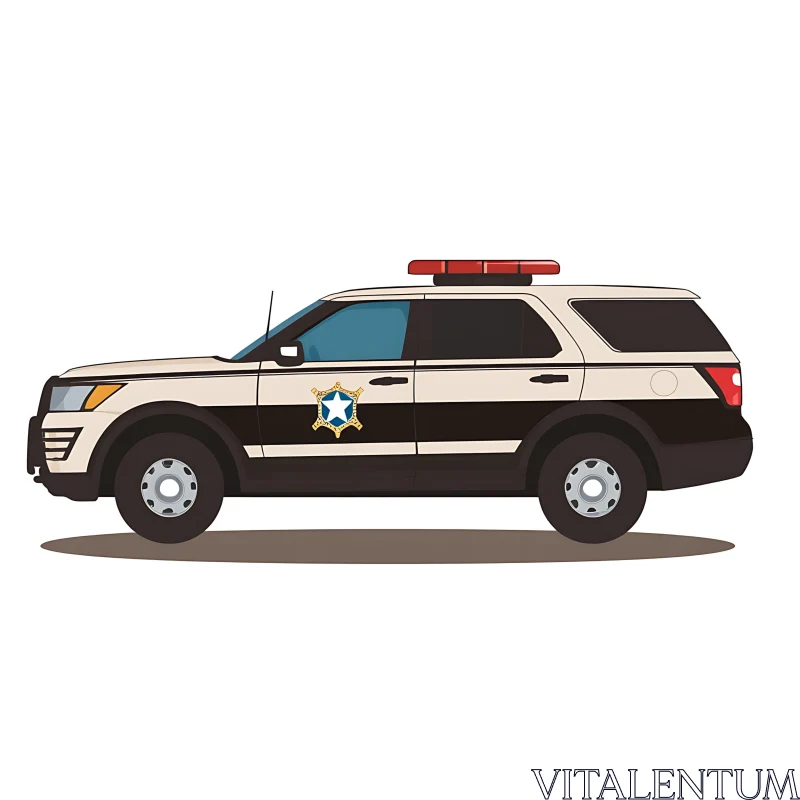 Black and White Police SUV Drawing AI Image