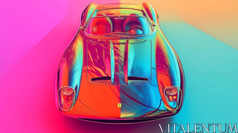 Modern Luxury Car in Bright Colors AI Image