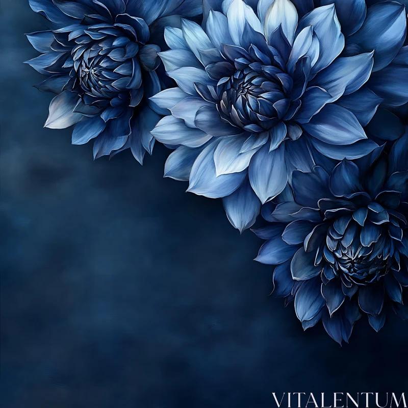 AI ART Intricate Blue Floral Pattern