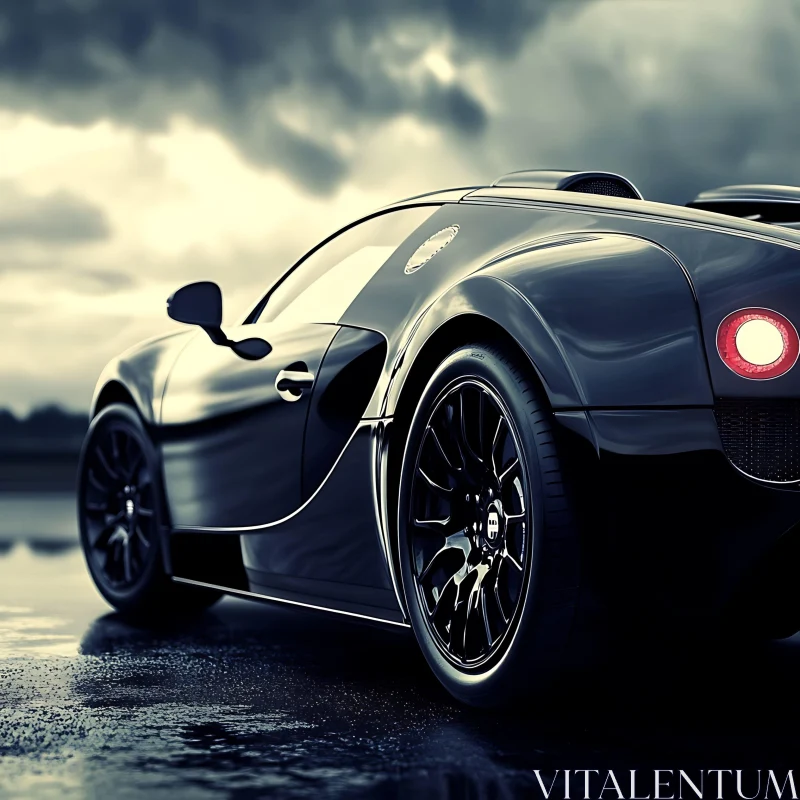 Luxurious Modern Black Sports Car AI Image