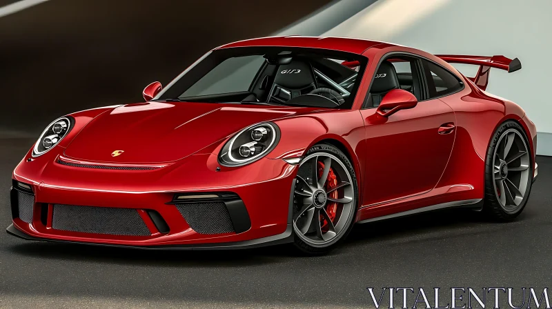 GT3 Sports Car in Stunning Red AI Image