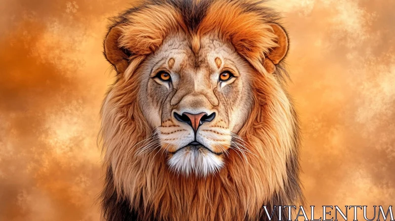 AI ART Regal Lion in Autumn Hues