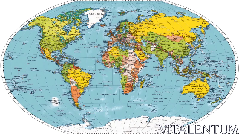 World Map with Countries AI Image