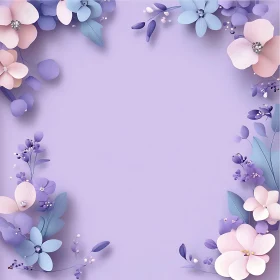 Floral Decorative Frame with Pastel Blooms