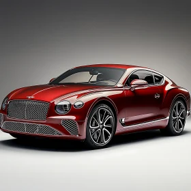 Elegant Red Sports Car with Sleek Lines