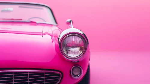 Pink Vintage Classic Car Front