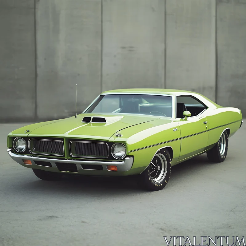 Classic Green Muscle Car