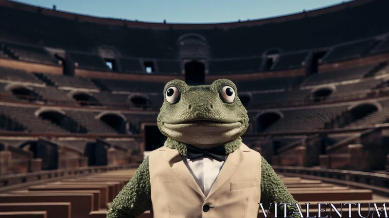 Theatre Frog in Suit: A Photorealistic Rendering AI Image