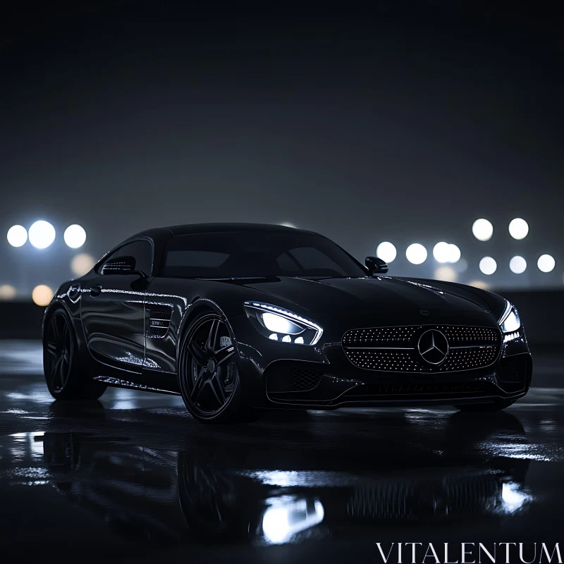 Elegant Night-Time Sports Car AI Image