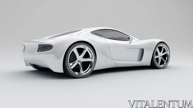 Luxury White Sports Car with Sleek Design AI Image