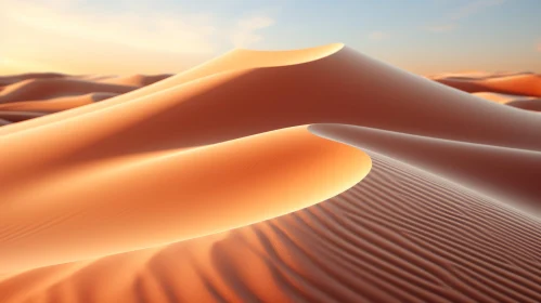 Abstract Desert Terrain with Sand Dunes and Metallic Surfaces