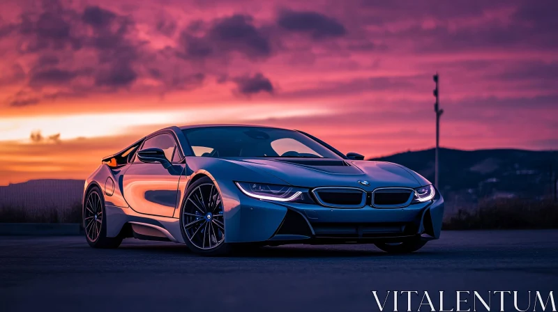 AI ART BMW Sports Car Sunset View