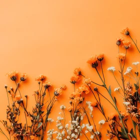 Orange Blooms with Solid Background