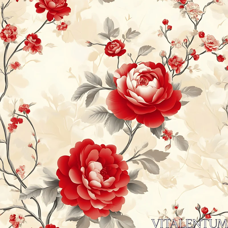 AI ART Sophisticated Floral Design with Red Roses