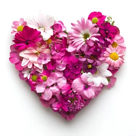 Pink and White Heart-Shaped Flower Composition