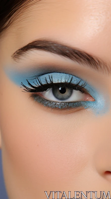 Captivating Blue Eye Makeup: A Stunning UHD Image AI Image