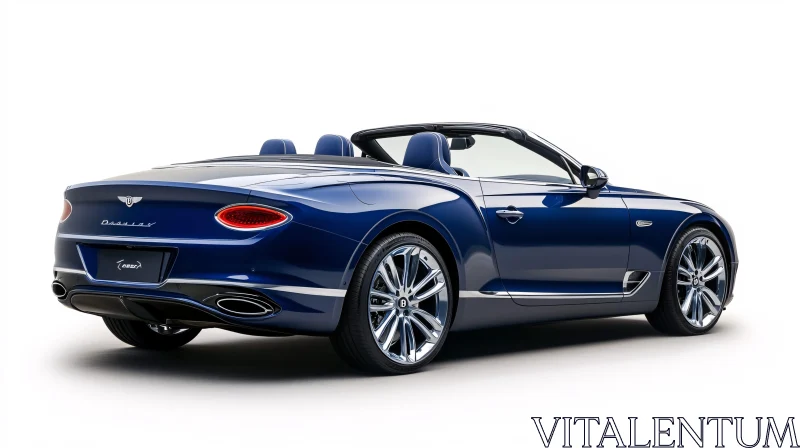 Elegant Blue Convertible Car AI Image