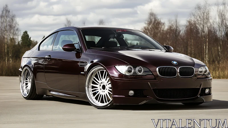 AI ART Elegant Maroon BMW Sports Car