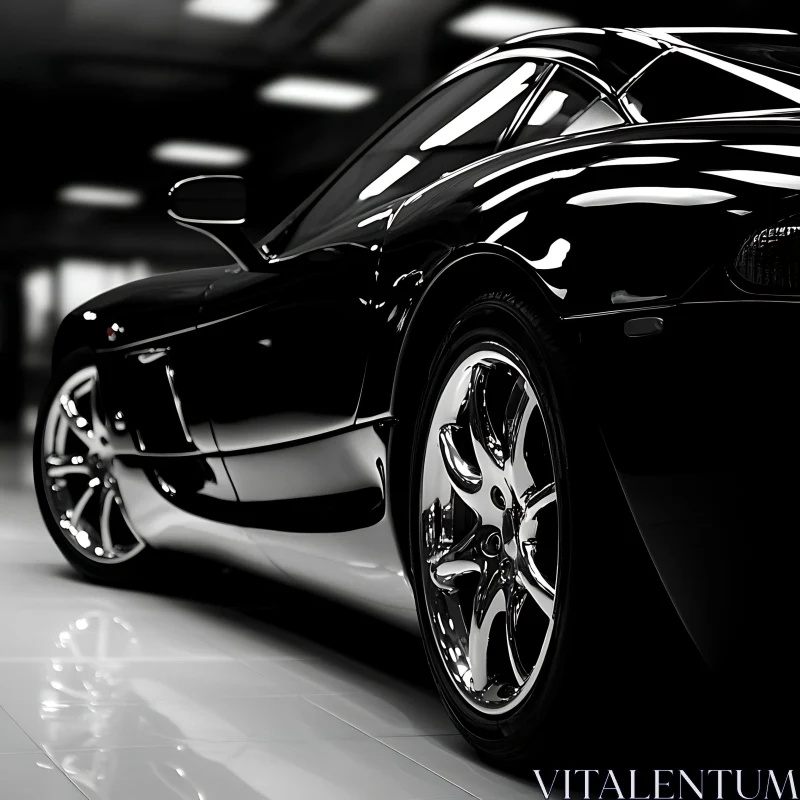 Sleek and Elegant Black Sports Car AI Image