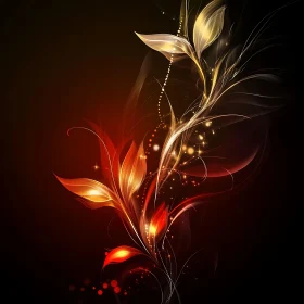 Luminescent Abstract Flora Digital Art