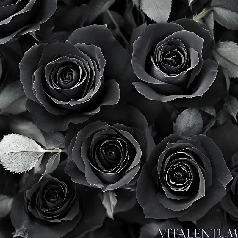 Elegance and Mystery of Black Roses AI Image