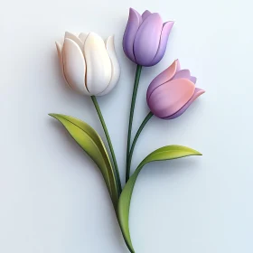 Pastel Tulip Illustration