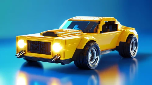 Detailed Yellow Lego Car Profile