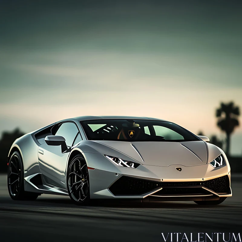 Modern Luxury Car at Sunset AI Image