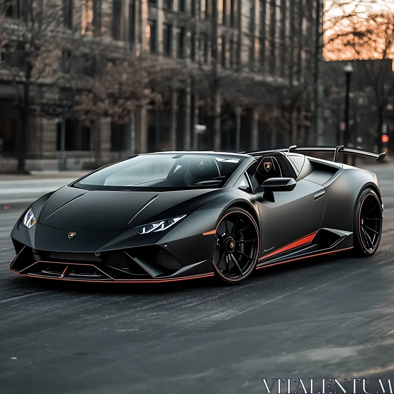 Matte Black Luxury Car with Aerodynamic Design AI Image