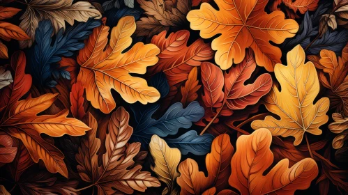 Autumn Leaves Pattern - A Nature-Inspired Cartoon Art
