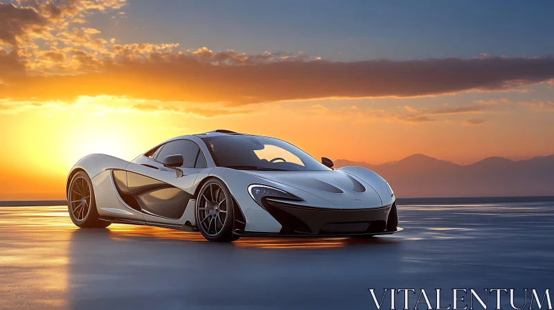 Supercar at Sunset AI Image