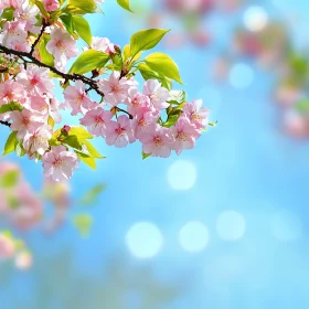 Cherry Blossom Branch in Springtime