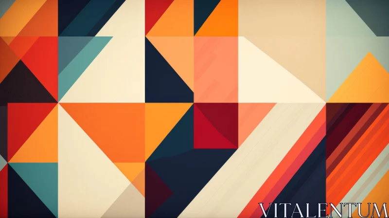 Colorful Retro-Style Geometric Design Wallpaper AI Image