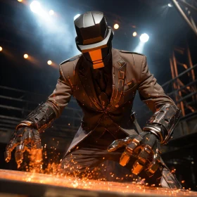 Cybersteampunk Man in Suit: Unreal Engine 5 Visualization
