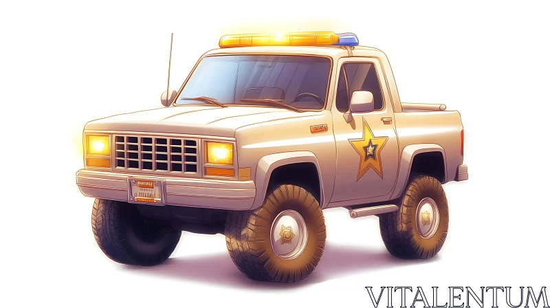 Law Enforcement Pickup Truck Digital Art AI Image