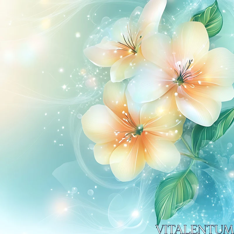 AI ART Delicate Pastel Flowers Art