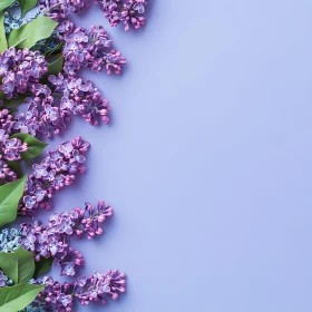 Elegant Lilac Flower Arrangement with Soft Blue Background