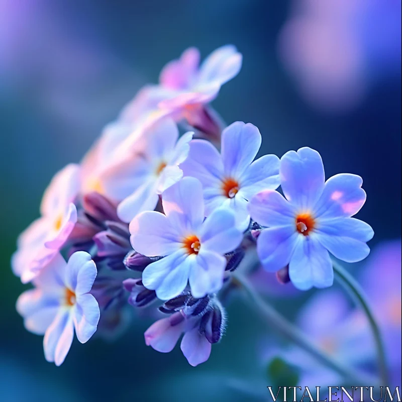 AI ART Fragile Blue Flowers in Focus