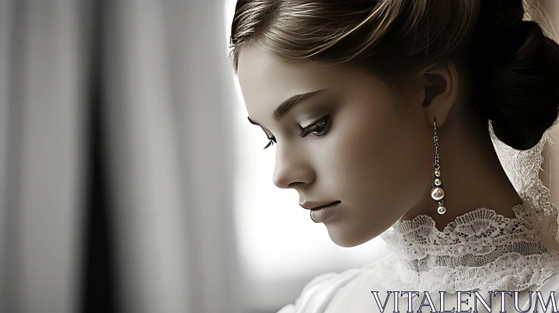 Captivating Bridal Portrait in Vray Style AI Image
