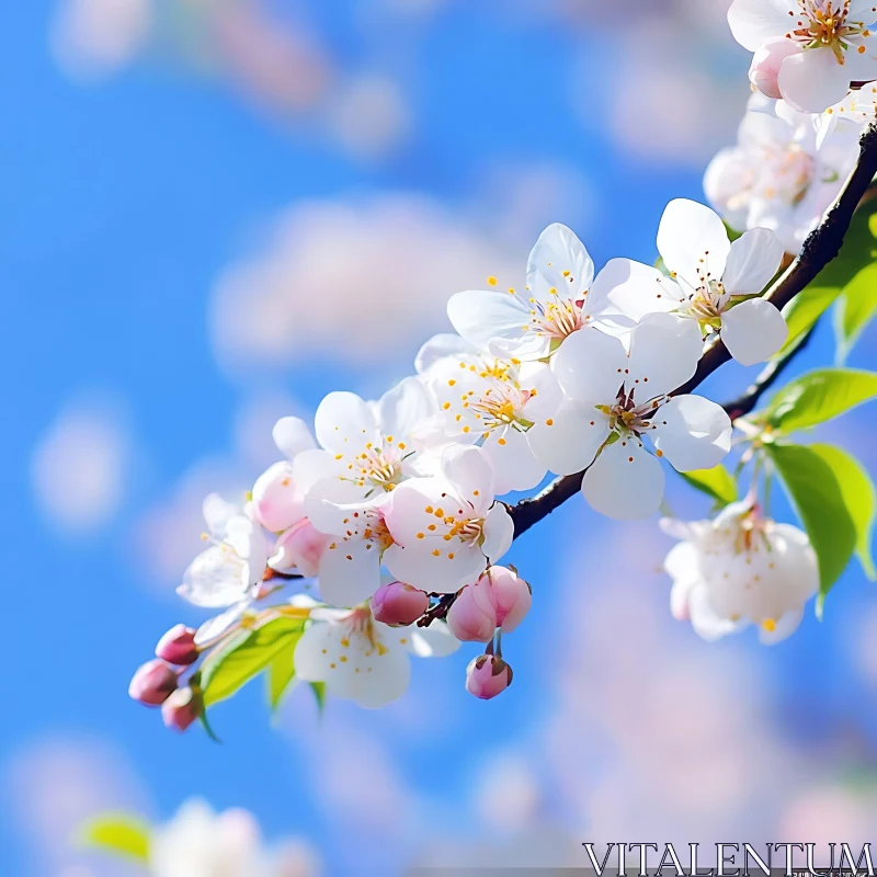 Spring Cherry Blossoms in Bloom AI Image