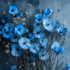 Delicate Blue Poppies Bouquet