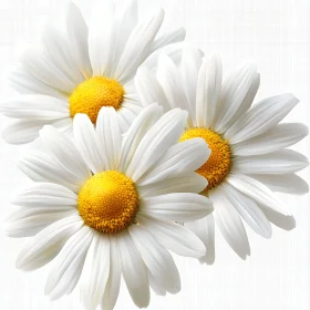 White Petal Daisies with Yellow Centers