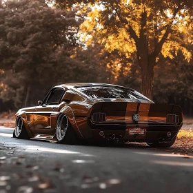 Vintage Mustang in Autumn