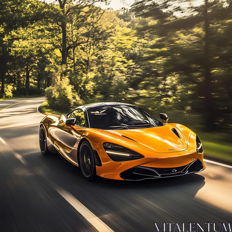 Luxury Sports Car in Motion AI Image