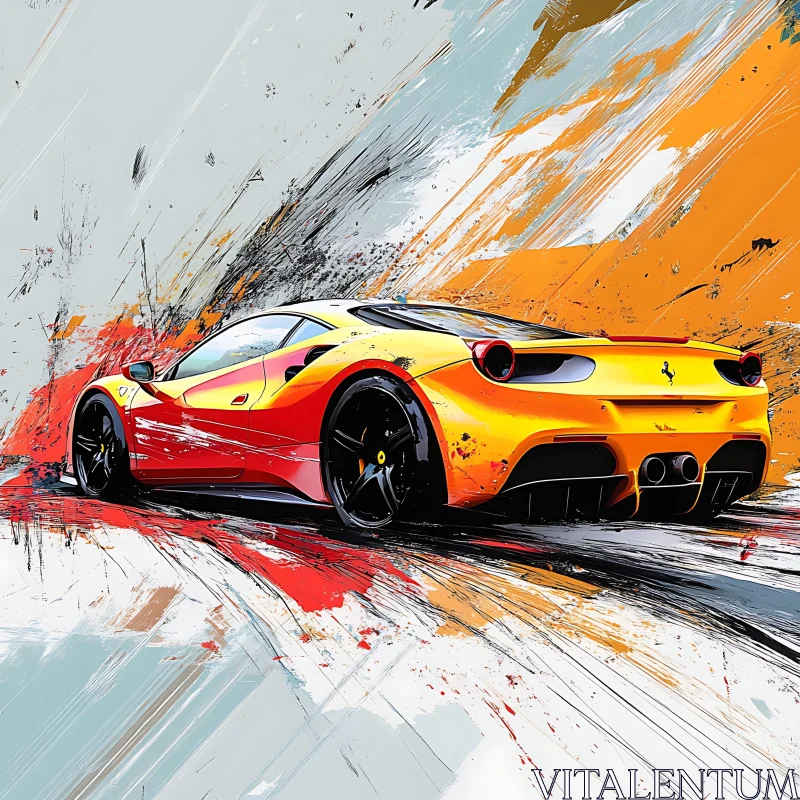 Dynamic Abstract Car Art AI Image